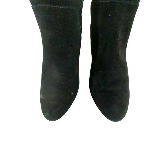 ADRIENNE VITTADINI! BLACK GENUINE SUEDE LEATHER W/ELASTIC STRETCH BOOTS! SZ 6M - Picture 5 of 9